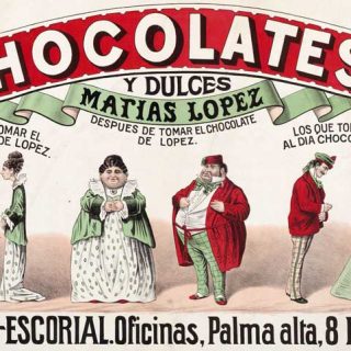 Cartel publicitario de los chocolates Matías López.