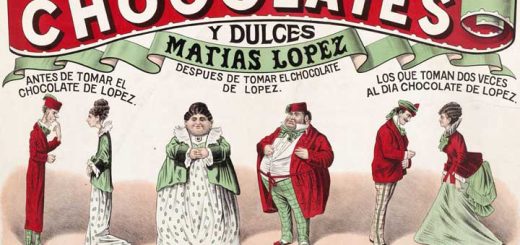 Cartel publicitario de los chocolates Matías López.